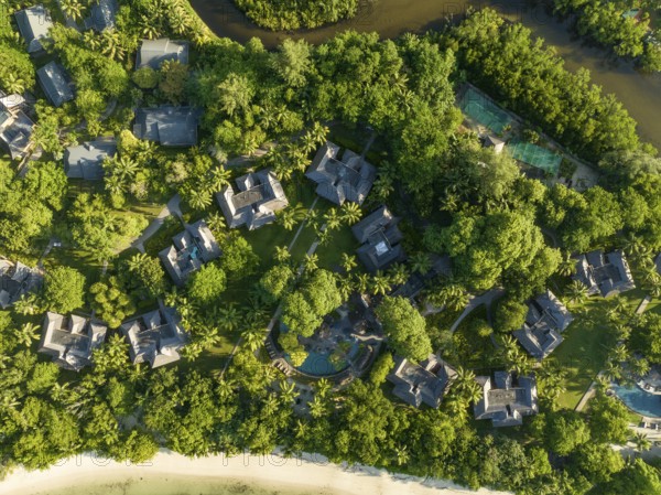 Aerial View, seychellen, Mahe, Port Glaud and Port launay Beach, Port Glaud, Seychellen