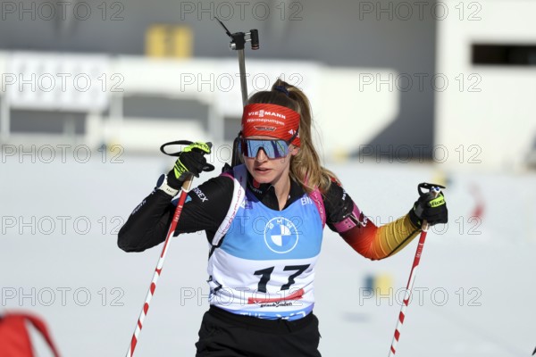 Julia Tannheimer (DAV Ulm/GER) at the shooting range at the IBU Biathlon World Championships Lenzerheide 2025, Lenzerheide, Switzerland / SUI / CH