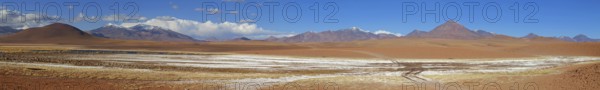 Mountain panorama in the Atacama Desert in Chile near San Pedro de Atacama