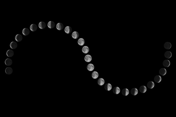 Phases of the Moon. Lunar cycle.
