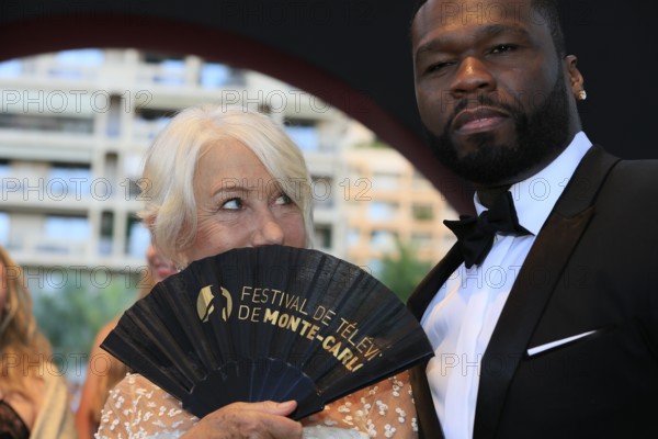 Dame Helen Mirren and 50 Cent Curtis Jackson, Nymphes d'Or Award Ceremony, 57th Festival de Television de Monte-Carlo, TV Festival Monte-Carlo, Principality of Monaco