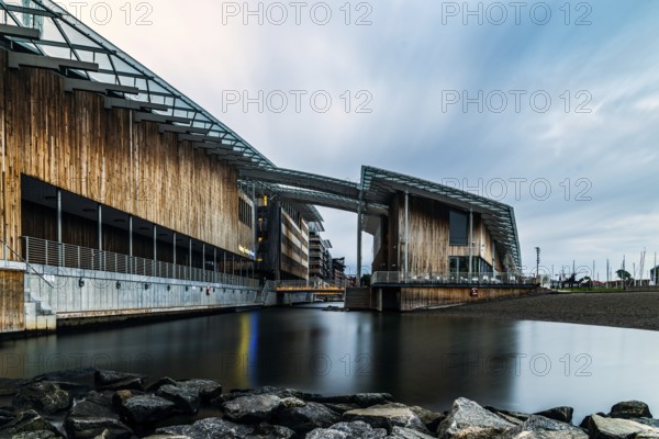 Oslo, Norway, August 11, 2019: Astrup Fearnley Museum of Modern Art. Long exposure view, Europe