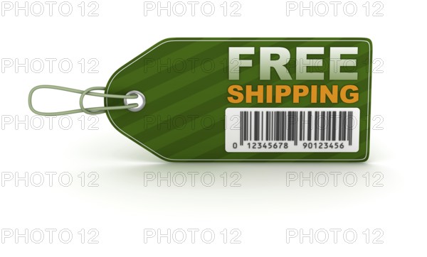 Free Shipping Tag, This is a computer generated and 3d rendered picture