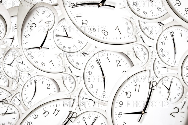 Droste effect background with infinite clock spiral. Abstract design for concepts related to time and deadline