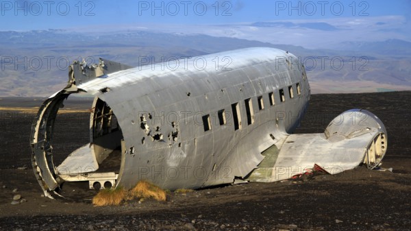 Europe, Scandinavia, Iceland, Aircraft wreck at Cape Dyrholaey, Europe