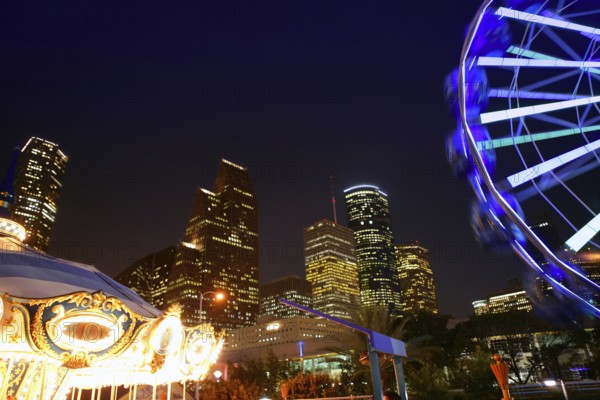 Ferris wheel at the fair night lights in Houston Texas