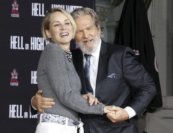 Sharon Stone and Jeff Bridges at Jeff Bridges Hand And Footprint Ceremony held at the TCL Chinese Theatre IMAX in Hollywood, USA on January 6, 2017