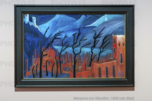 Marianne von Werefkin, Red City 1909, Lenbachhaus, Munich, Upper Bavaria, Bavaria, Germany, Europe