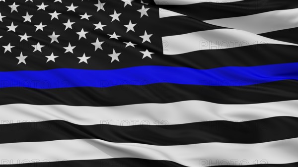 Blue Lives Matter Flag, Close Up View