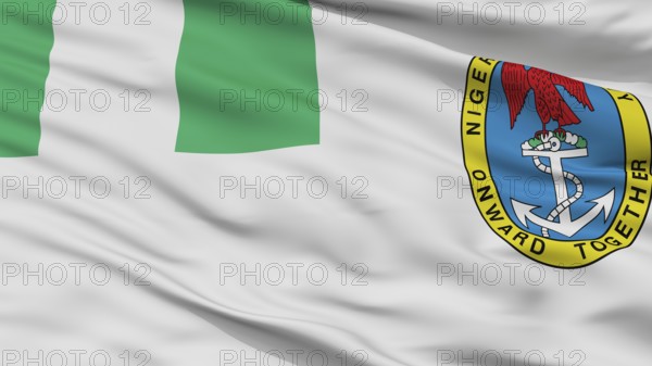 Naval Ensign Of Nigeria Flag, Closeup View