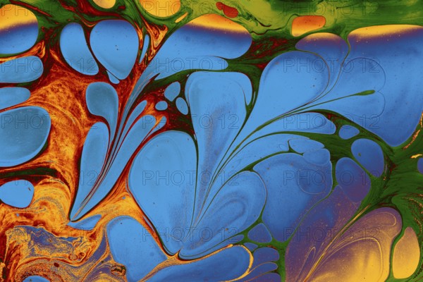 Abstract marbling floral pattern for fabric, tile design. background texture