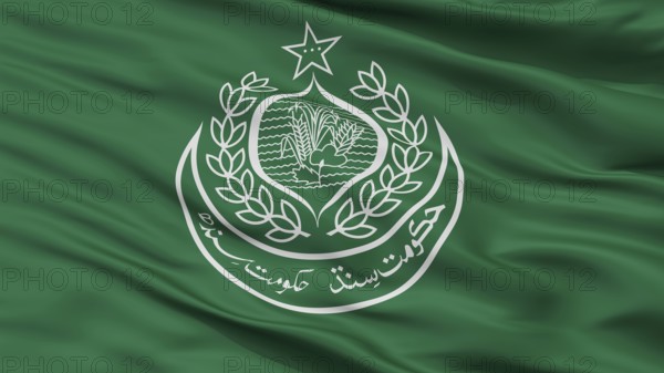 Sindh City Flag, Country Pakistan, Closeup View