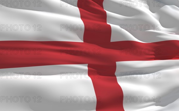 Fluttering flag of England on the wind