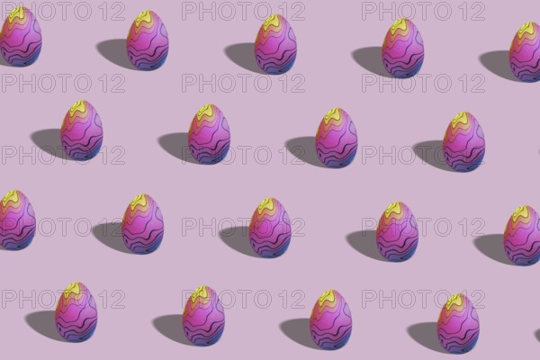 Colorful Easter egg pattern made, trendy style, Minimal Easter concept