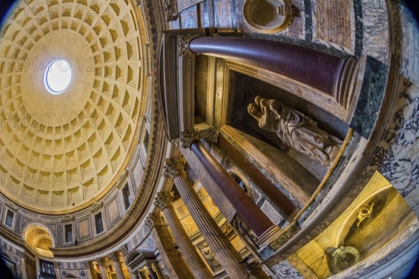 Italy, Rome, Pantheon. Tomb of Raphael and dome Austria, Europe