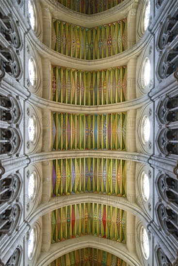 Ceiling of Almudena Cathedral in Madrid, Spain, Europe