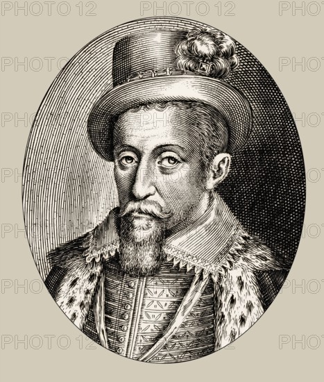 James VI and I, James Charles Stuart, 1566 – 1625, King of England, Scotland and Ireland, digitally edited
