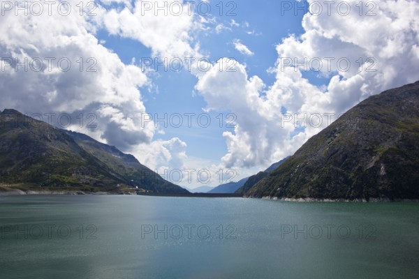 The reservoir for hydroelectric power generation in Malta, Carinthia, Austria. Kölnbrein reservoir in the Malta Valley. Austria