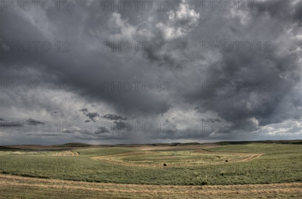 Prairie Road Storm Clouds Saskatchewan Canada field