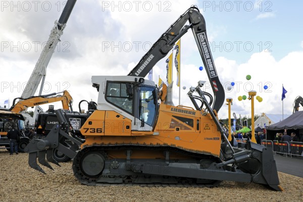 Hyvinkää, Finland. September 6, 2019. Liebherr 736 crawler tractor with blade and ripper displayed on Maxpo 2019. Credit: Taina Sohlman