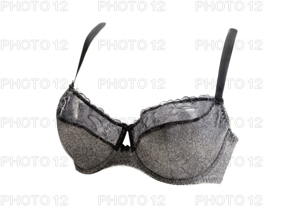 Grey bra in volume. Isolate on white
