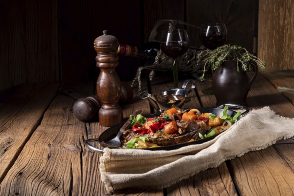 Tender beef with various vegetables