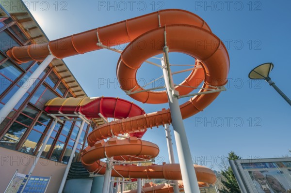Giant slide at Indor Spielparadies Wonnemar, Sonthofen, Allgäu, Swabia, Bavaria Germany