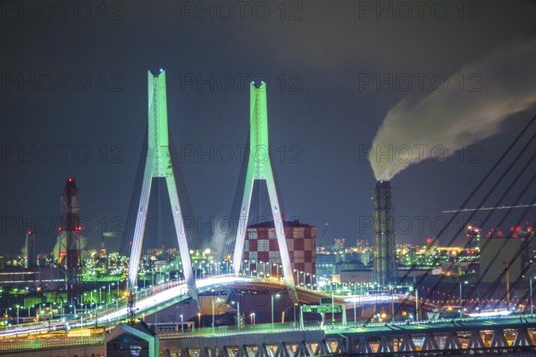 Tsubasabashi and night view. Shooting Location: Yokohama-city kanagawa prefecture