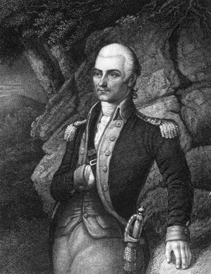 Francis Barber (1750-1783) on engraving from 1835. Colonel in the Continental Army during the American Revolutionary War. Engraved by and published in National Portrait Gallery of Distinguished Americans Volume II, USA, 1835, North America