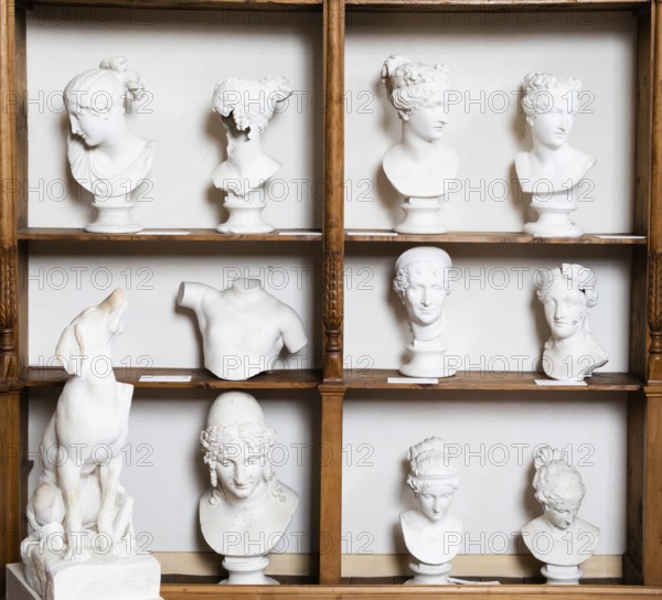 Possagno, Italy, August 2022: Antonio Canova collection. Classical sculptures in white marble located in his native house, Europe