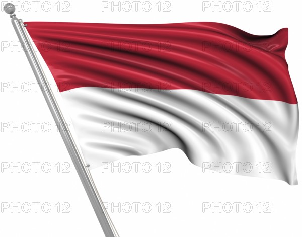 Flag of Monaco, This is a computer generated and 3d rendered image