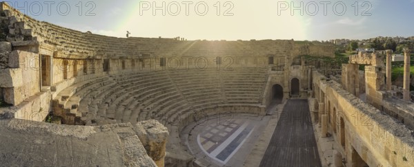 Northern Theatre in Jerash, Jordan during sunset