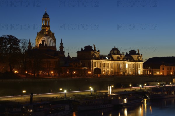 Evening in Dresden overlooking the Brühl's Terrace Evening in Dresden overlooking the Brühl's Terrace