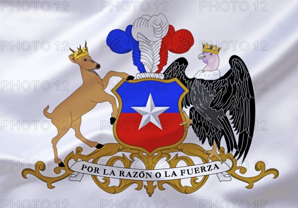 The coat of arms of Chile, country in South America, Studio
