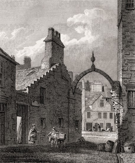 Water Gate, Canongate, Edinburgh, Scotland, 18th century, Views in Edinburgh by J. & H. S. Storer