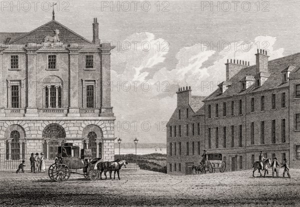 Charlotte Square, Edinburgh, Scotland, 19th century, Views in Edinburgh by J. & H. S. Storer, 1820