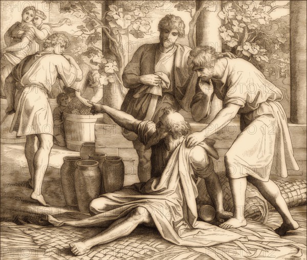 Noah Curses Ham, Old Testament, by Julius Schnorr von Carolsfeld, 1860