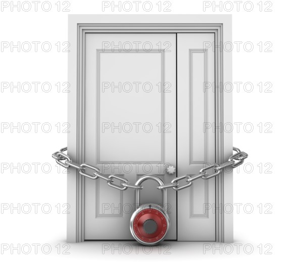 Locked Door, This is a computer generated and 3d rendered picture