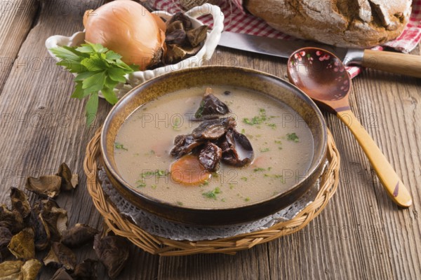 Stone mushroom soup