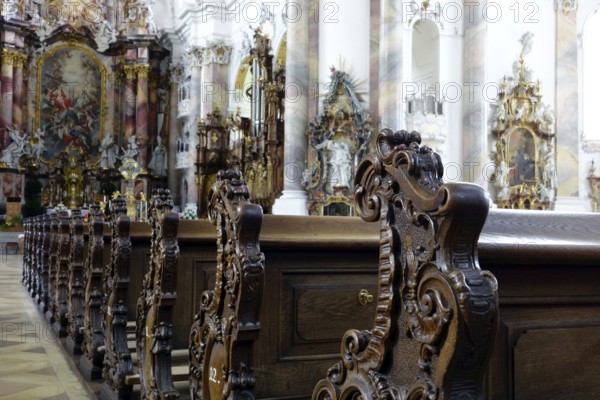 Church pews, Ottobeuren