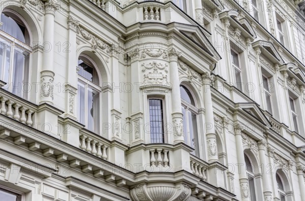 One of the residential buildings in the art-nouveau style in Prague