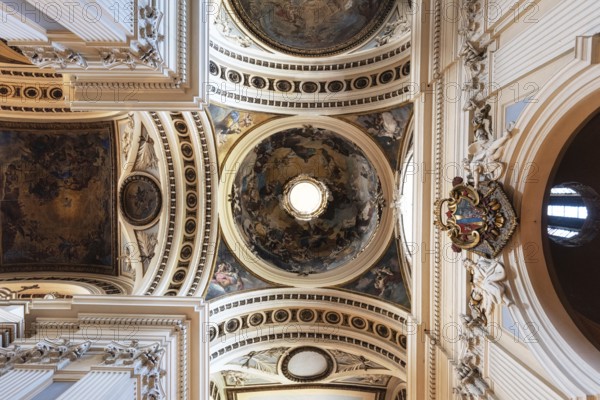 Zaragoza, Spain, August 15, 2019: Interior of Basilica, Cathedral of Our Lady of Pillar in Zaragoza, Aragon, Spain, Europe