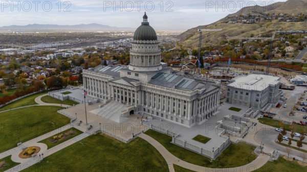 Aerial view of the Utah State Capitol Building. Utah became the 45th state to the union on January 4th, 1896