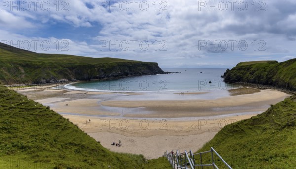 A view of the beautiful Silver Strand and horseshoe bay at Malin Beg on the Wild Atlantic Way of Ireland