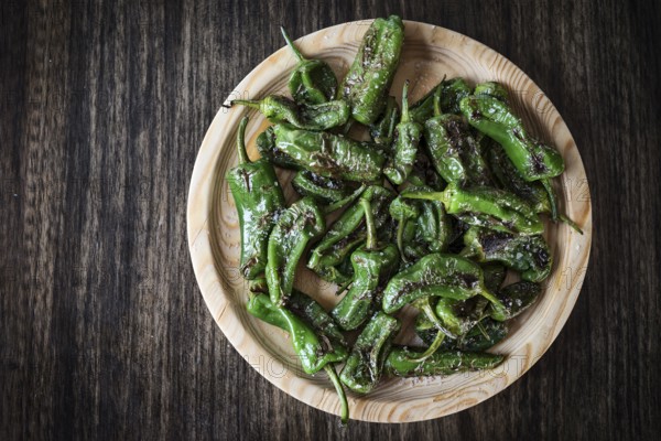 Pimientos padron grilled green peppers spanish simple tapas snack