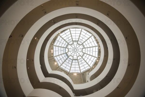 NEW YORK, USA, AUGUST 21, 2022, Atrium and stairs at famous Guggenheim museum in New York, USA, North America
