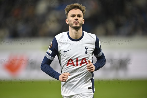 Goal celebration James Maddison Tottenham Hotspur Spurs (10) Europa League, PreZero Arena, Sinsheim, Baden-Württemberg, Germany, Europe