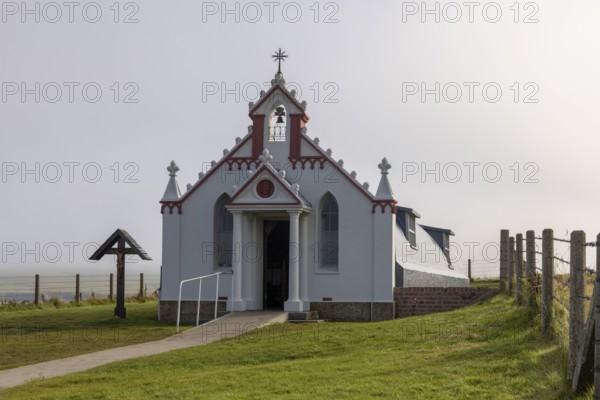 Italian chapel, built by prisoners of war from Italy, Lamb Holm, Orkney, Scotland, Great Britain