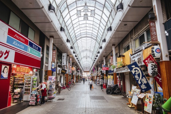 Tokyo, Japan, May 12 2019: Shin Nakamise Shopping Street near Sensoji Temple by day in Asakusa, Tokyo, Japan, Asia