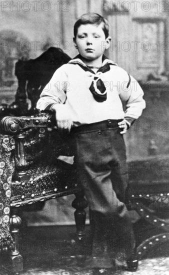 Winston Churchill. British statesman who served as Prime minister of the United Kingdom from 1940 to 1945 during the Second world war. Born on november 30 1874, dead january 24 1965. Picture taken of him as a child
